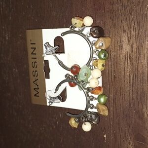 Massini Colorful Gemstone Hoop Earrings
